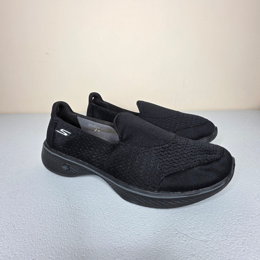 Skechers Go Walk 4 Women 10 Black Slip On Walking Shoes 14148 BBK Casual Light